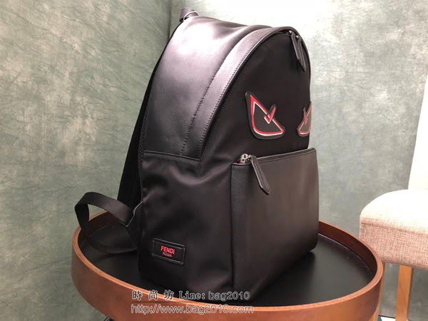 FENDI雙肩包 大號 正面口袋背包 Bag Bugs 眼睛形狀貼花 芬迪背包 男女同款  fdz2045